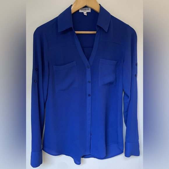 Express Tops - Express Portofino Shirt - slim fit - size small. Blue. EUC.
